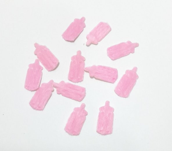 Mini Biberon Pembe Süsleme Kumaş Sticker 500 Adet