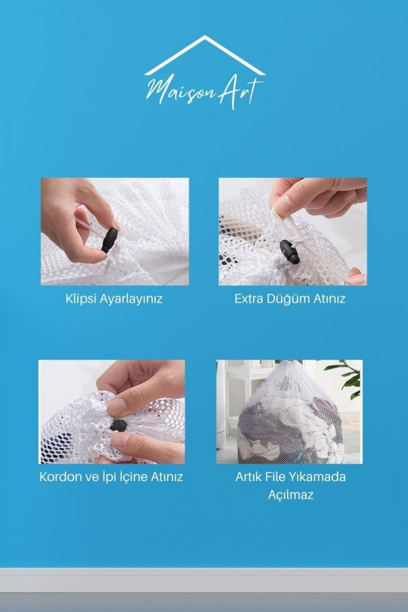BBag | Çamaşır Yıkama Filesi İpli 35X45 Cm | Çorap Perde Filesi - 3