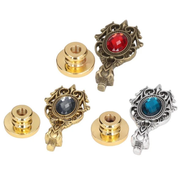 Kraliyet Füme Taşlı Döküm Metal Mum Mühürü Sapı Antik Gold - 9