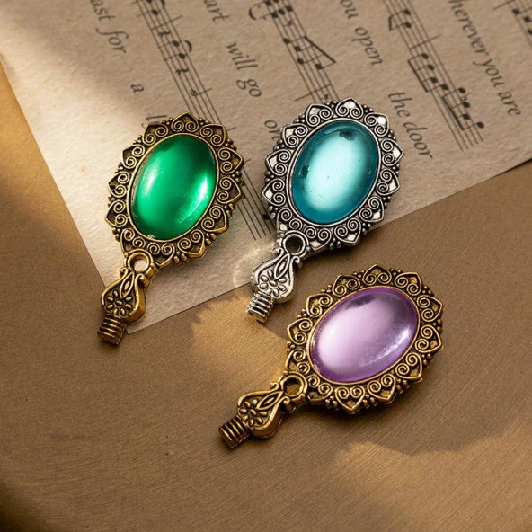 Kraliyet Lavanta Taşlı Döküm Metal Mum Mühürü Sapı Antik Gold - Resim 9