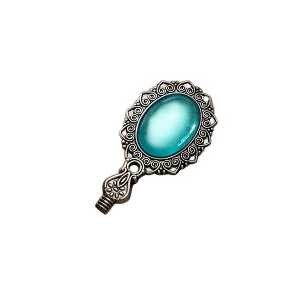 Kraliyet Mavi Taşlı Döküm Metal Mum Mühürü Sapı Antik Gümüş ürün görseli