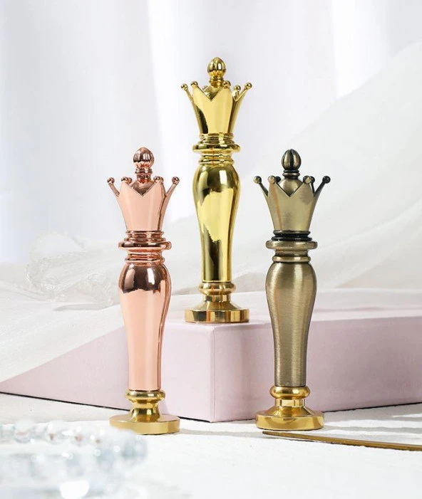 Mum Mühür Damga Kolu Premium Metal Kraliyet Tacı Gold - Resim 5