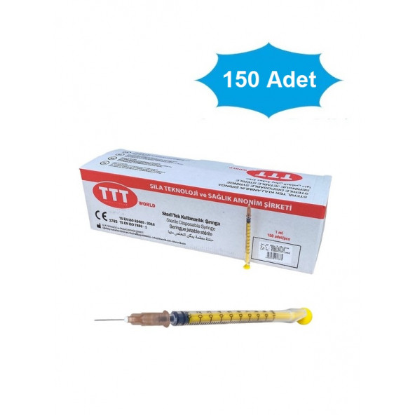1 cc Insülin Tüberkülin Dolgu Aşı Enjektörü (150 Adet)