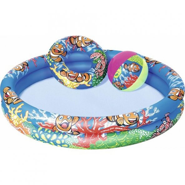 Bestway 51124 Çocuk Havuzu + Top + Simit Set - 2