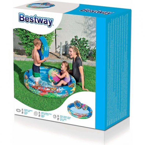 Bestway 51124 Çocuk Havuzu + Top + Simit Set - 4