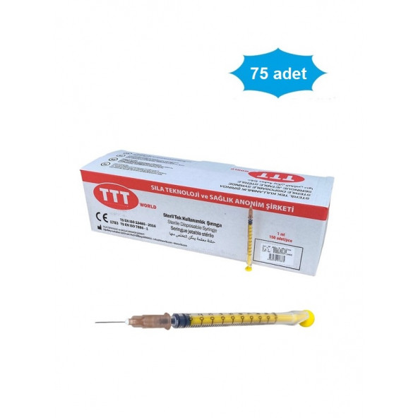 1 cc Insülin Tüberkülin Dolgu Aşı Enjektörü (75 Adet)