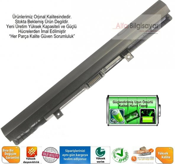 Toshiba L50-B-119, L50-B-1DL, L50-B-1NF Batarya Pil  A+++ Siyah Renk