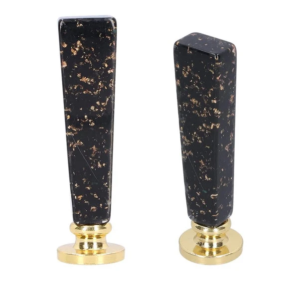 Mum Mühürü Sapı ABS Reçine El Yapımı Simli Siyah M8 Dişli - Resim 2