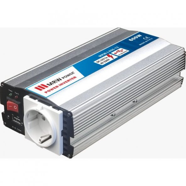 Mervesan Inverter 600 Watt 12VDC-220VAC Şarjlı Dc/ac Powertam Sinüs Inverter Mervesan MTI--12S