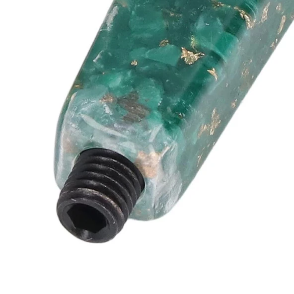 Mum Mühürü Sapı ABS Reçine El Yapımı Simli Yeşil M8 Dişli - Resim 2