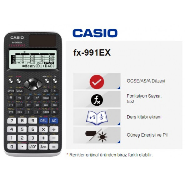 Casio FX-991EX 552 Fonksiyon Bilimsel Hesap Makinesi - 2