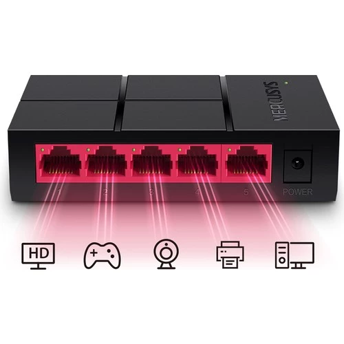 Mercusys MS105G, 5 Port, Gigabit, Yönetilemez, Masaüstü Switch - 2