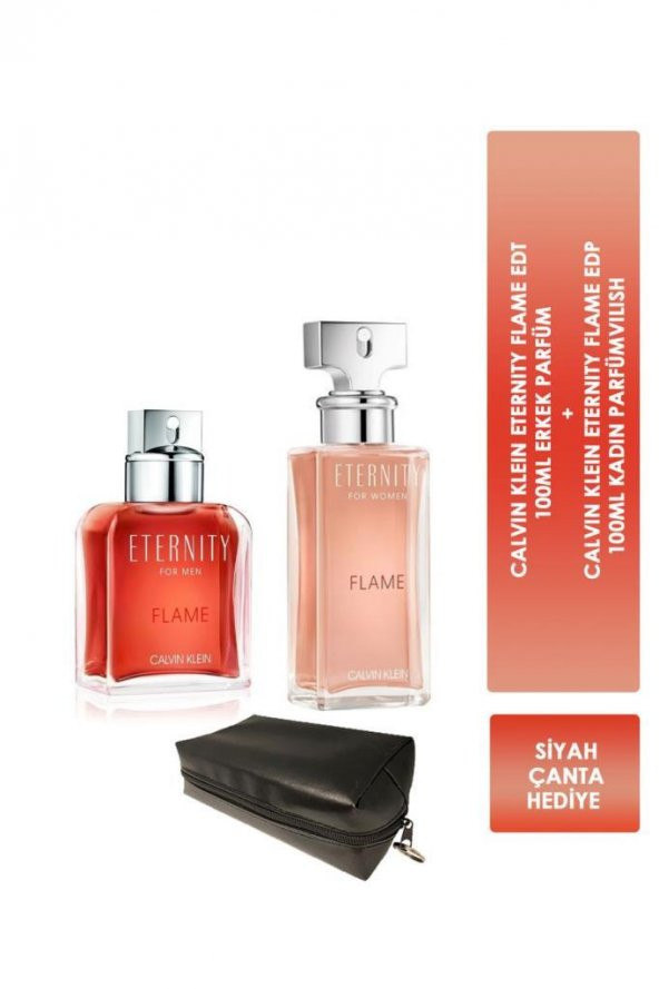 Calvin Klein Eternity Flame EDT 100 ml Erkek Parfüm + Calvin Klein Eternity Flame EDP 100 ml Kadın Parfüm