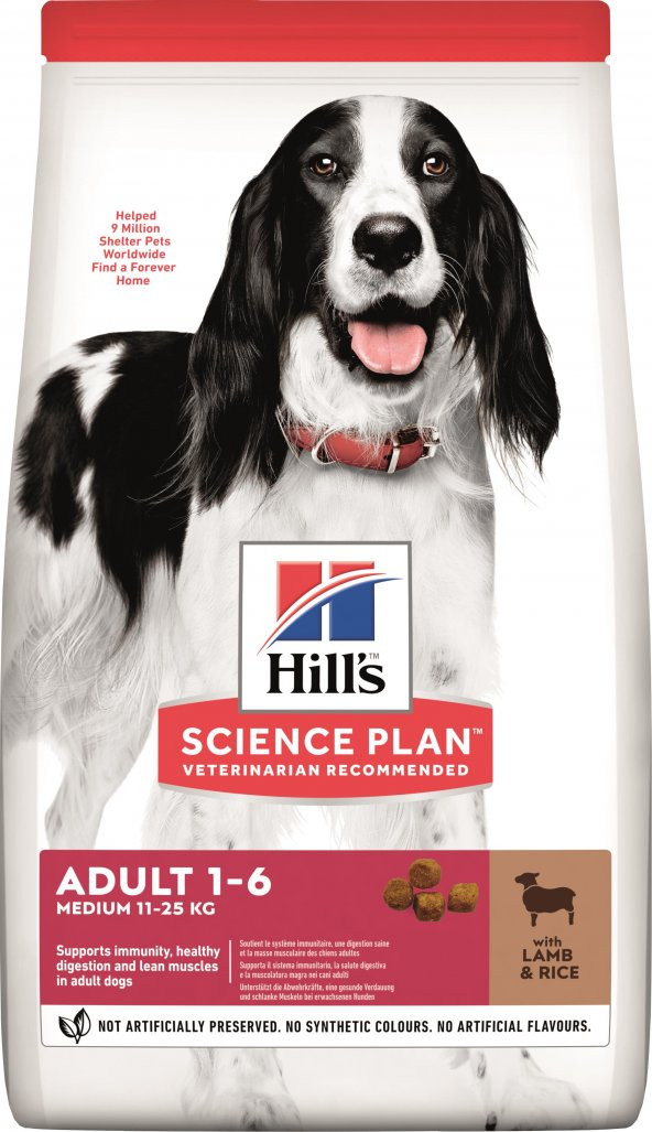 Hill's Adult Medium Lamb Rice Kuzu Etli ve Pirinçli 14 kg Yetişkin Köpek Maması