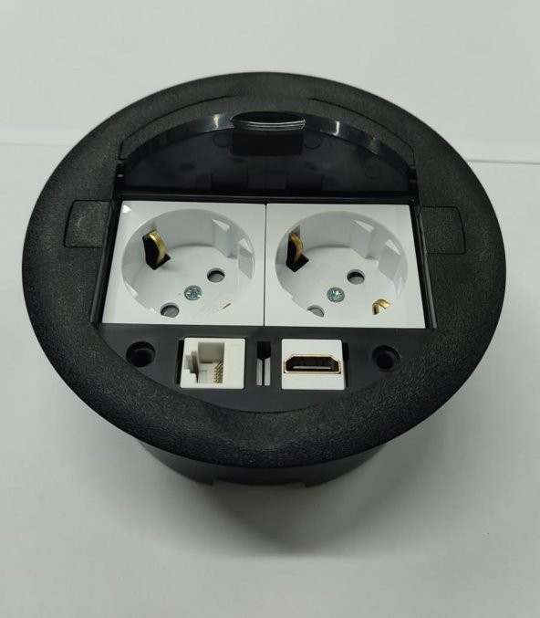 Masa Üstü Priz Siyah+ 2 Ad. Priz+1 Ad. Hdmı+1 Ad. Ethernet Geçiş - 3