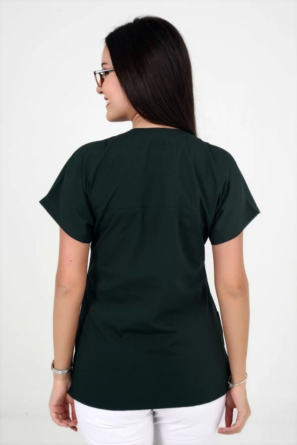 Deniz İş Kadın Linda Yarasakol Acı Yeşil Renk Scrubs Teküst - 4