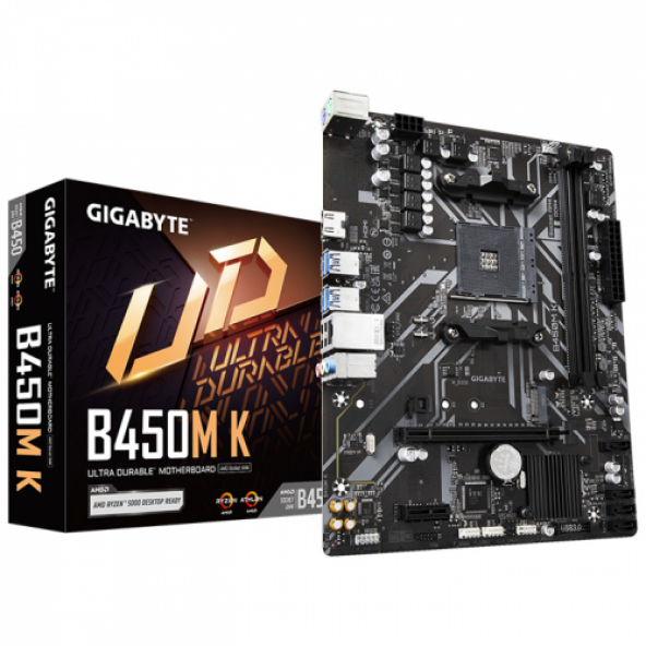 GIGABYTE B450M-K rev.1.0, 2xDDR4, 1xM.2, HDMI, AM4 Soket Anakart