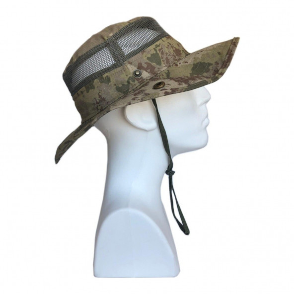 Kamuflaj Desen Yazlık Katlanabilir Safari Fötr Şapkası