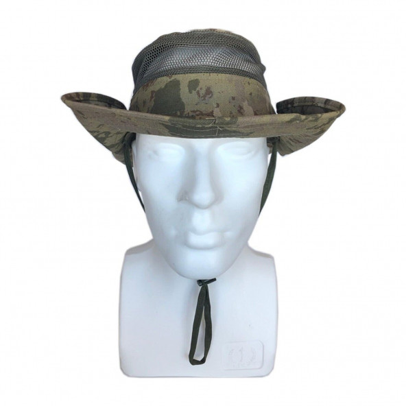 Kamuflaj Desen Yazlık Katlanabilir Safari Fötr Şapkası - 3
