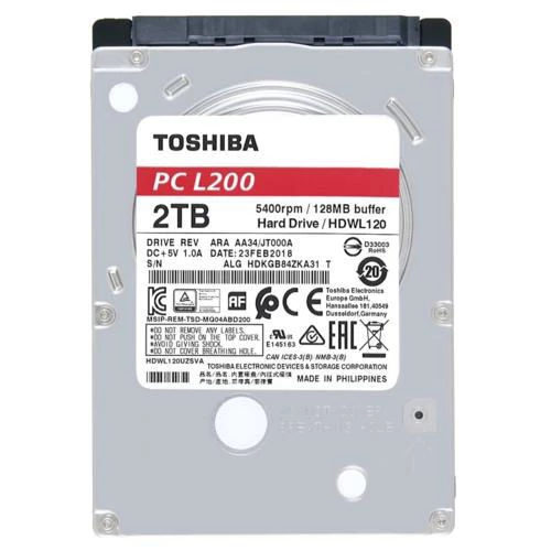 TOSHIBA 2TB L200 Sata 3.0 5400RPM 128MB 2.5 Dahili Notebook Diski HDWL120UZSVA