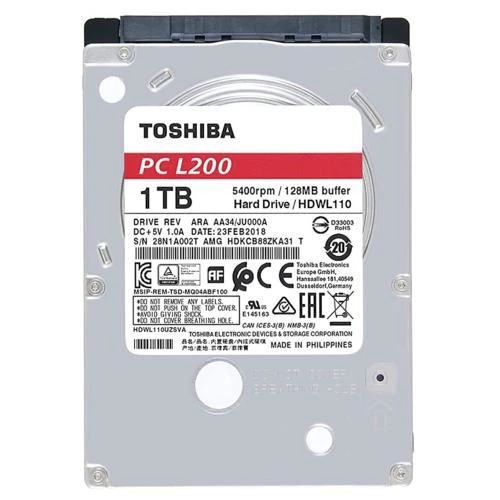 TOSHIBA 1TB L200 Sata 3.0 5400Rpm 128MB 2.5 NOTEBOOK DISK HDWL110UZSVA