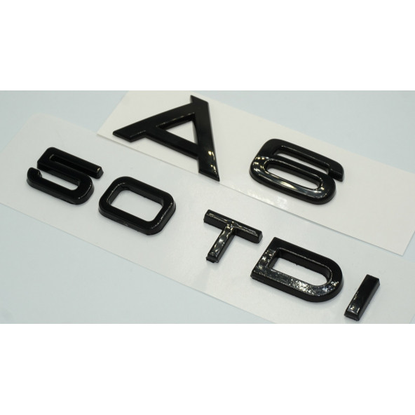 Audi A6 50 TDi Parlak Siyah ABS 3M 3D Bagaj Yazı Logo Orjinal Ürün - Resim 2