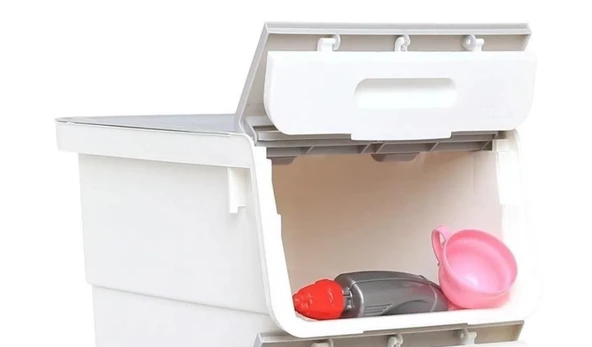 Motek Beyaz Tekerlekli Organizer Çok Amaçlı Saklama Kutusu 1X12 Lt - 4