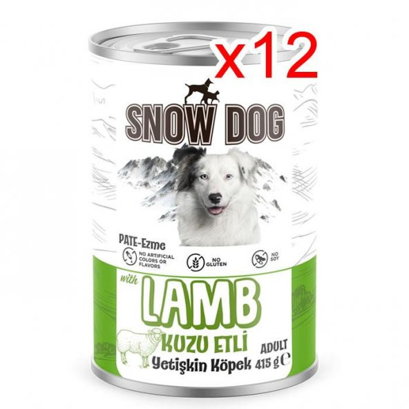 Snow Dog Kuzu Etli Köpek Konserve 415gr-12 Adet