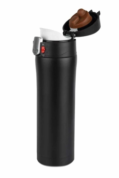Siyah Çelik Termos Matara 500 ml - 3