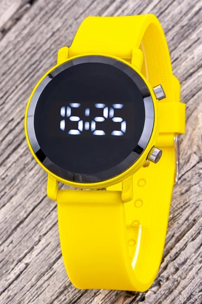 Sarı Renk Silikon Kordon Led Kadın Kol Saati Çocuk Genç Saatleri ST-304318 ürün görseli