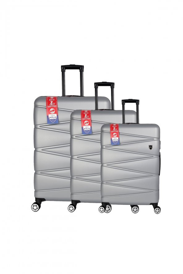Yefa Dayanıklı Unisex 4 Tekerlekli 3'lü Set Plastik Valiz Seti ürün görseli