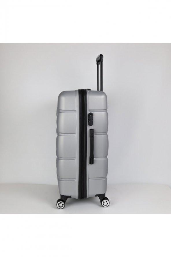 Yefa Dayanıklı Unisex 4 Tekerlekli 3'lü Set Plastik Valiz Seti - Resim 8