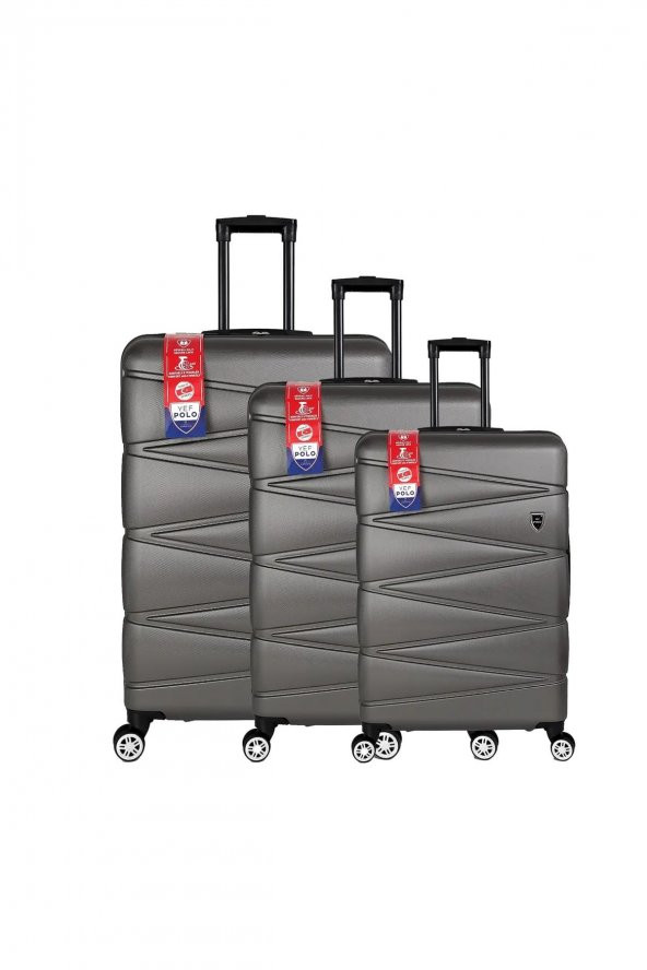 Yefa Dayanıklı Unisex 4 Tekerlekli 3'lü Set Plastik Valiz Seti ürün görseli