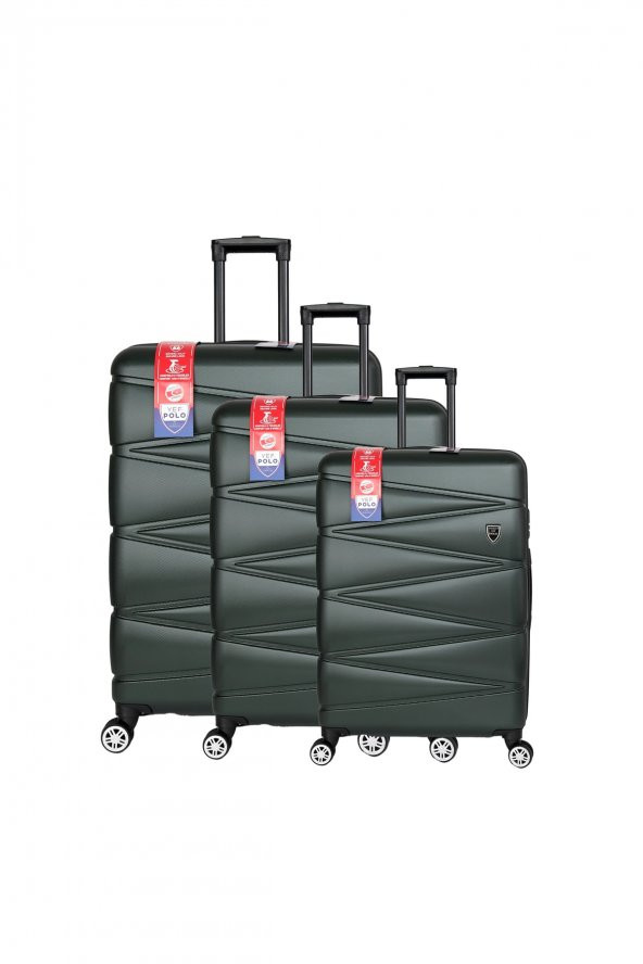 Yefa Dayanıklı Unisex 4 Tekerlekli 3'lü Set Plastik Valiz Seti ürün görseli