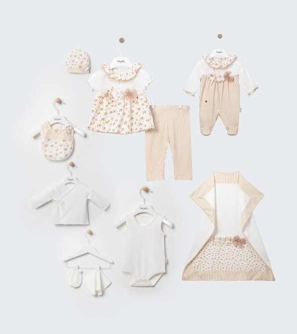 Yenidoğan Hastane Çıkışı Kız Bebek 10'lu Set 12814 - 2