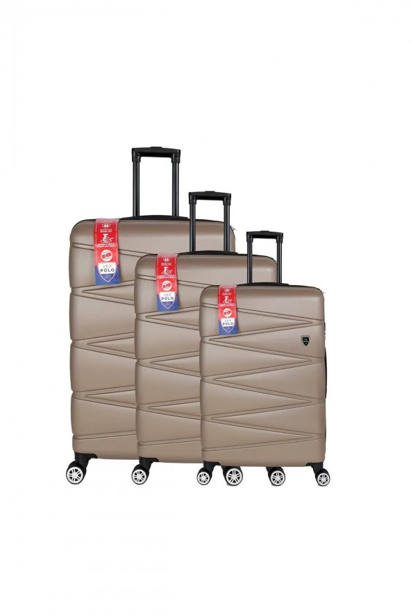 Yefa Dayanıklı Unisex 4 Tekerlekli 3'lü Set Plastik Valiz Seti ürün görseli