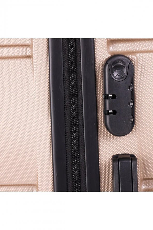 Yefa Dayanıklı Unisex 4 Tekerlekli 3'lü Set Plastik Valiz Seti - Resim 2