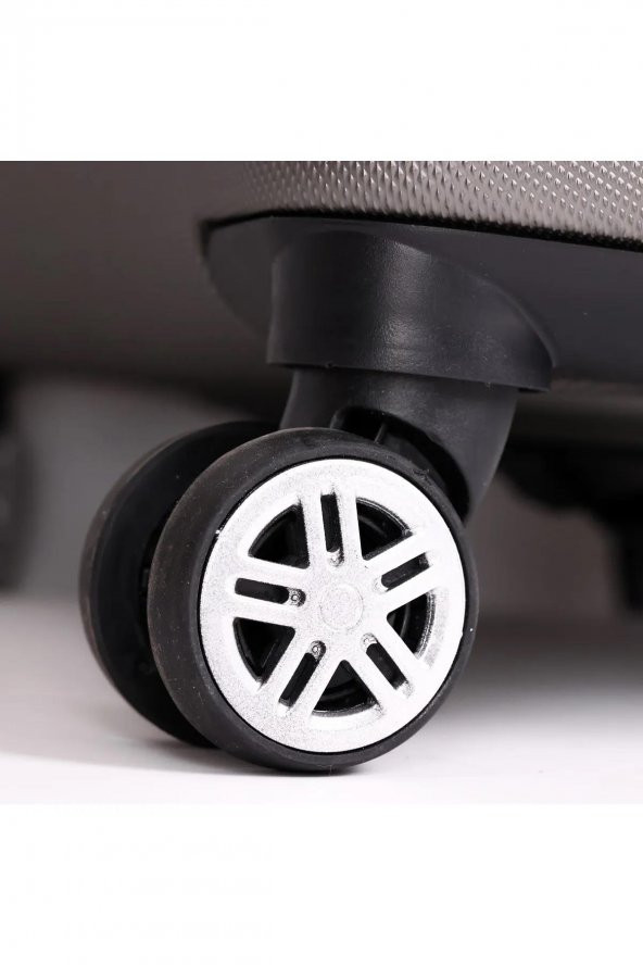 Yefa Dayanıklı Unisex 4 Tekerlekli Plastik Kabin Boy Valiz - Resim 5