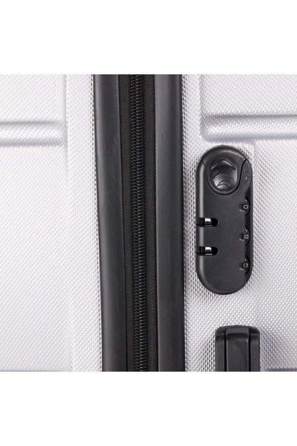 Yefa Dayanıklı Unisex 4 Tekerlekli Plastik Kabin Boy Valiz - Resim 4