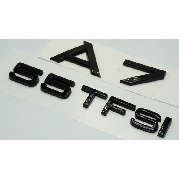 Audi A7 55 TFSi Parlak Siyah ABS 3M 3D Bagaj Yazı Logo Orjinal Ürün - 2
