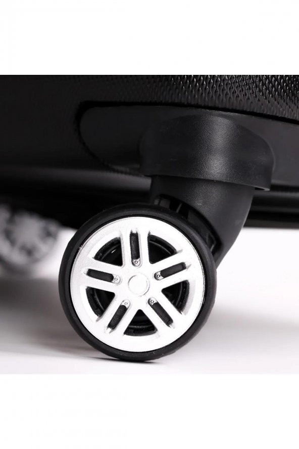 Yefa Dayanıklı Unisex 4 Tekerlekli Plastik Kabin Boy Valiz - Resim 4