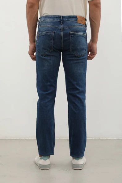 Erkek Regular Jean Pantolon Koyu Mavi - 9