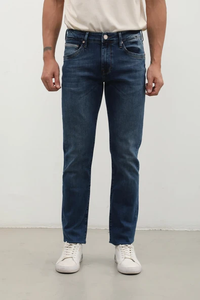 Erkek Regular Jean Pantolon Koyu Mavi - 8
