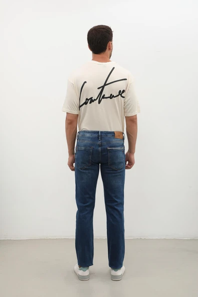 Erkek Regular Jean Pantolon Koyu Mavi - 7