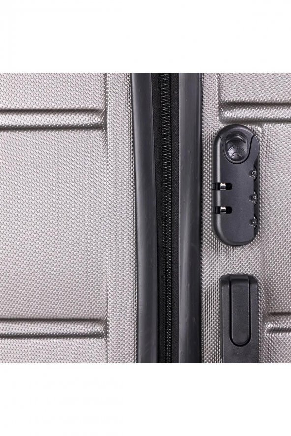 Yefa Dayanıklı Unisex 4 Tekerlekli Büyük Boy Plastik Valiz - Resim 4