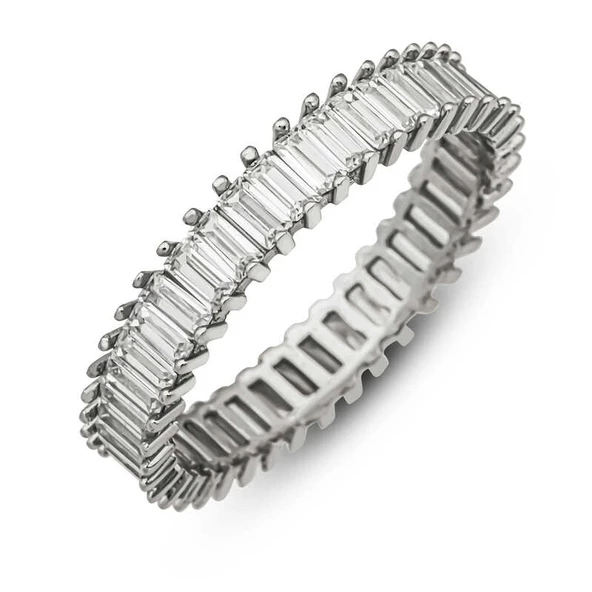 Gümüş Baget Taşlı Tamtur Kadın Yüzük ürün görseli 1