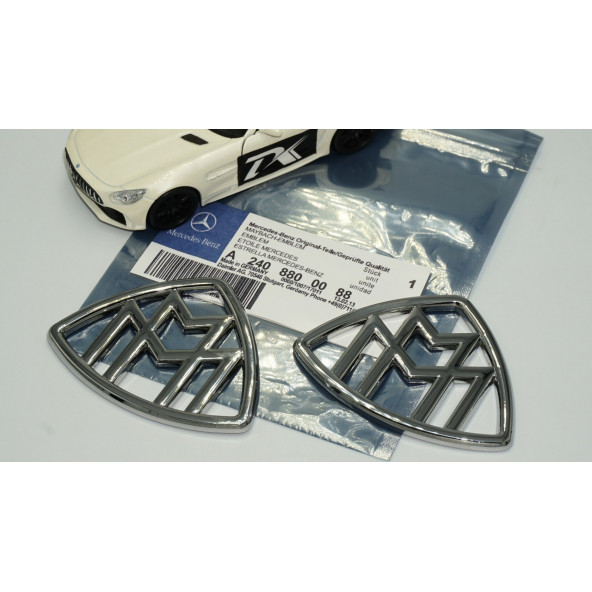 Maybach Yan Kanatlar Krom Metal Logo Arma - 5