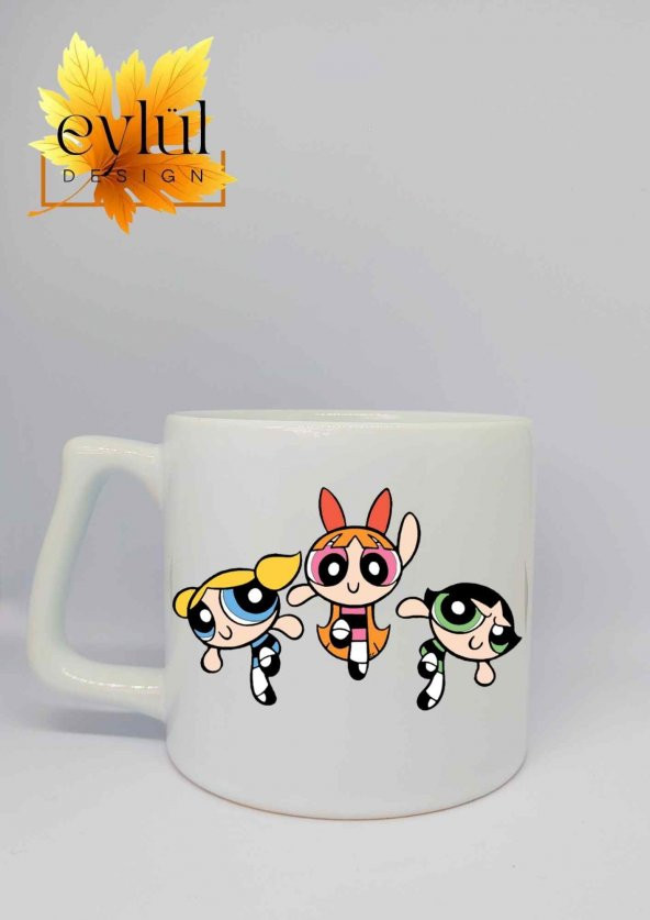 Powerpuff Girls Baskılı Lüks Seramik Kupa Bardak Çay-kahve Bardağı