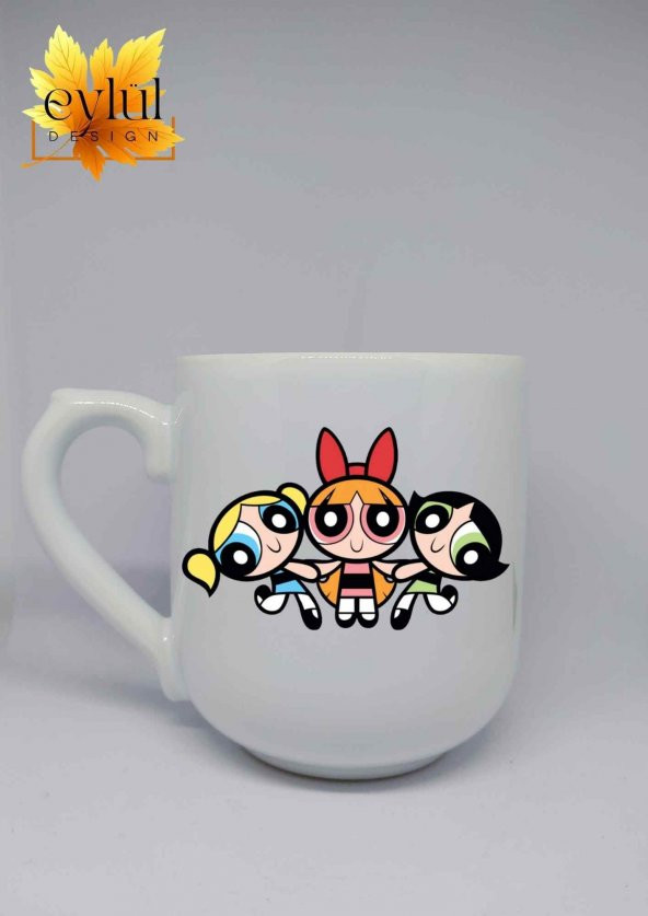 Powerpuff Girls Baskılı Lüks Oval Seramik Kupa Bardak Çay-kahve Bardağı
