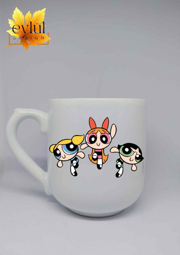 Powerpuff Girls Baskılı Lüks Oval Seramik Kupa Bardak Çay-kahve Bardağı